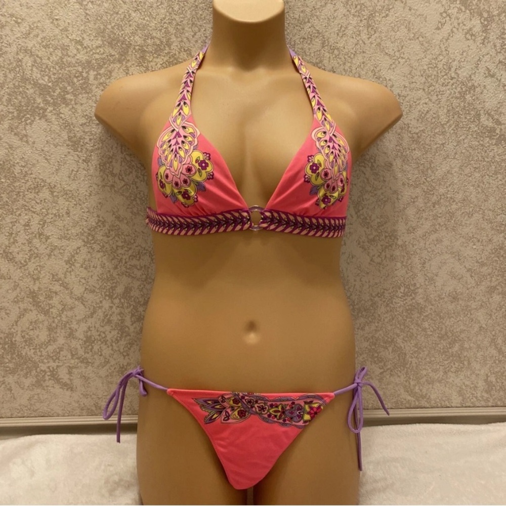 Victoria's Secret Pink and Purple Floral Paisley Bikini